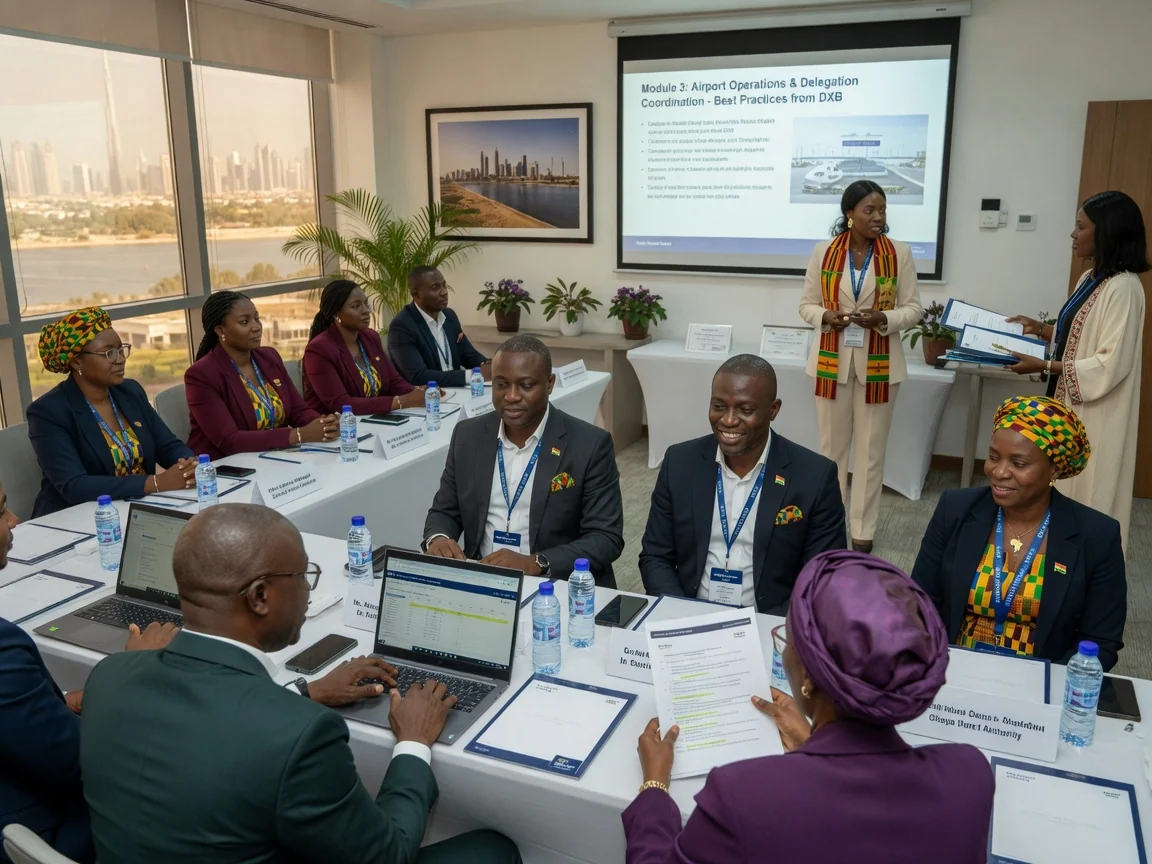 End-to-end Dubai training packages — train travel dubai delegation airport arrival coordination branded dubai traintraveldubai, Accra Ghana