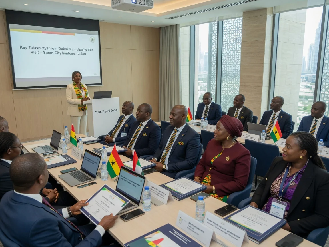 Government delegation training in Dubai — train travel dubai public sector cohort briefing branded dubai traintraveldubai, Accra Ghana
