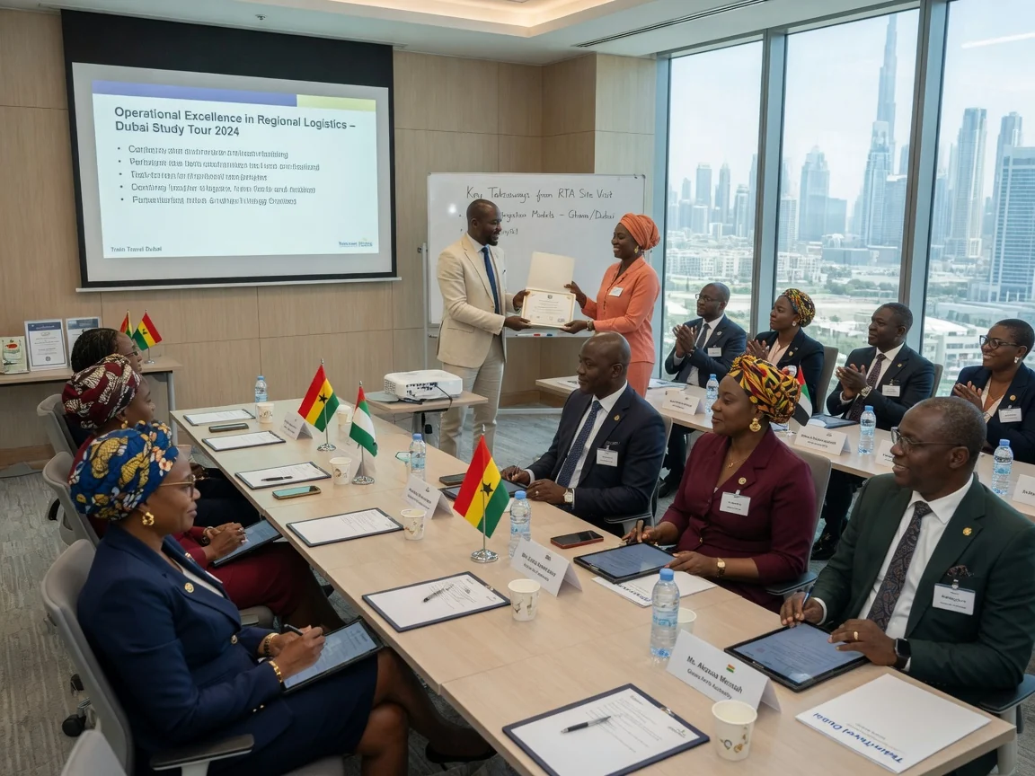 Corporate upskilling missions to Dubai — train travel dubai upskilling mission operational site visit cohort branded dubai traintraveldubai, Accra Ghana