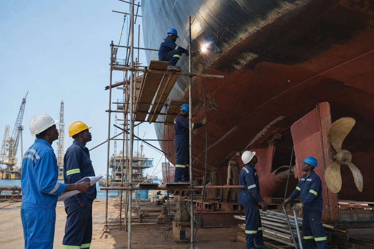 Soudure navale et maritime et fabrication de coques par Welders Ghana à Tema