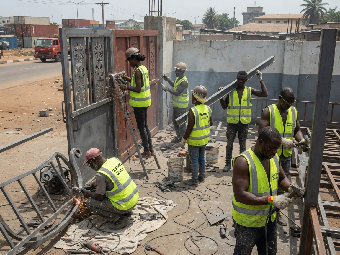 Fabrication métallique sur mesure dans le Grand Accra — custom steel plate section fabrication workshop tema accra weldersghana, Accra Ghana