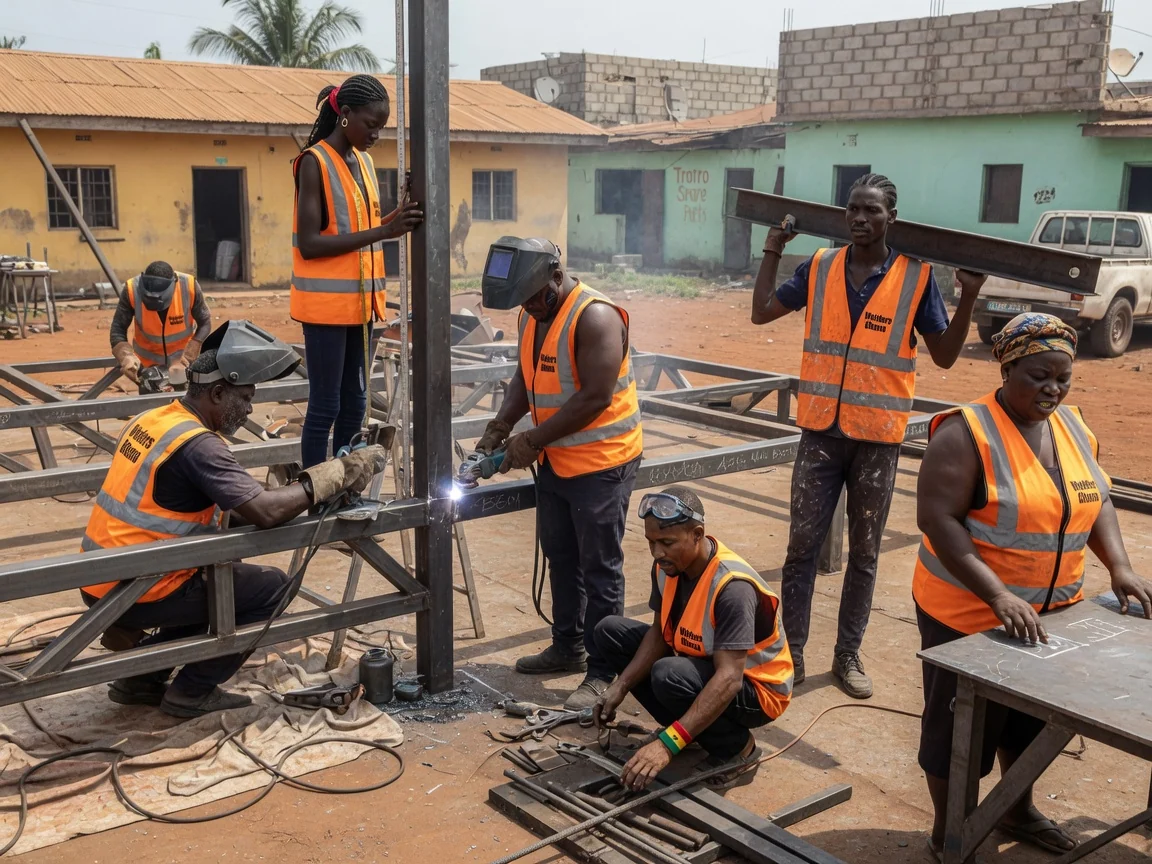 Welding and fabrication cost guide — Ghana — fabricator on site survey measure gate honest pricing quote accra weldersghana, Accra Ghana