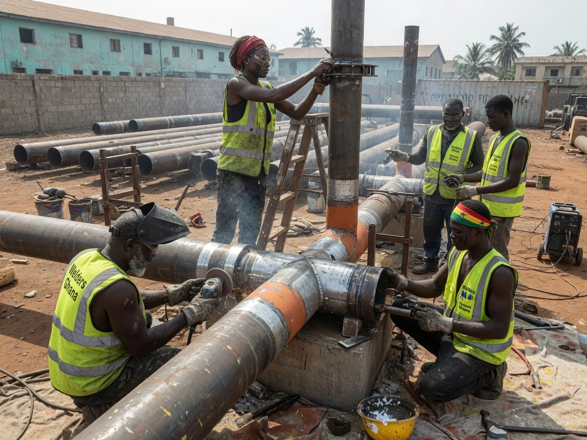 Oil, gas and process pipe welding in Ghana — process pipe spool fabrication manifold workshop tema weldersghana, Accra Ghana