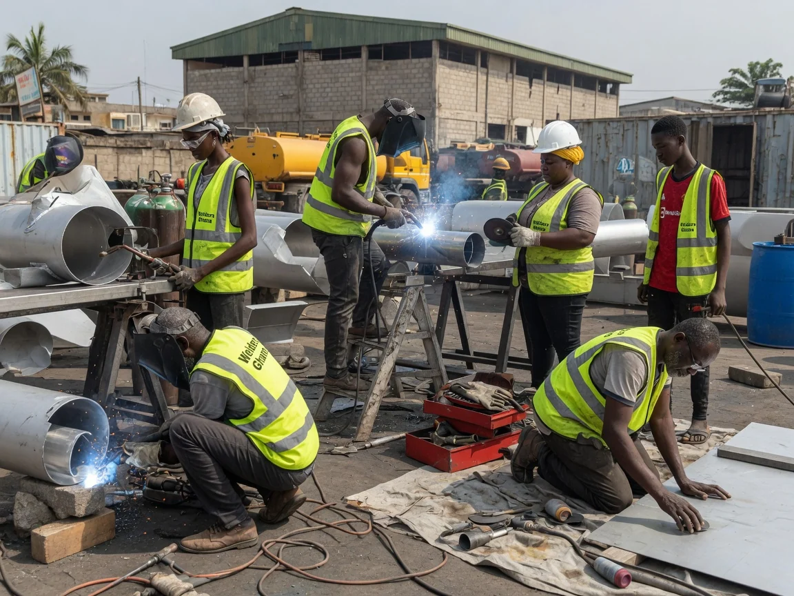 TIG welding of stainless, aluminium and precision work in Accra — tig welding stainless steel pipework purged root tema weldersghana, Accra Ghana