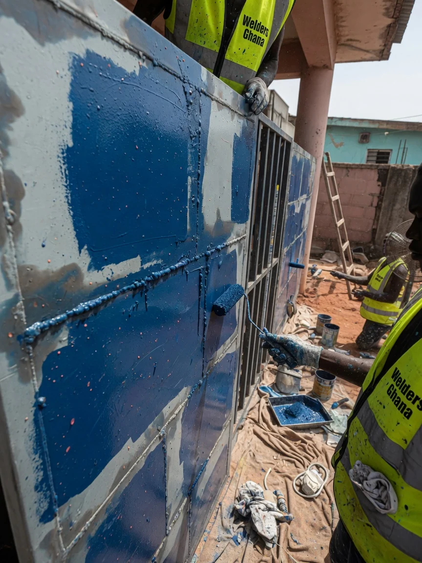 Fabrication métallique sur mesure dans le Grand Accra — welded steel equipment frame platform fabrication detail accra weldersghana, Accra Ghana